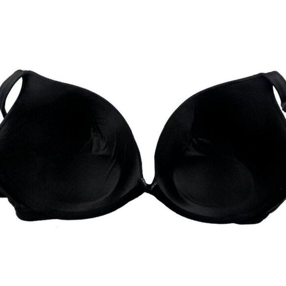 Lane Bryant Cacique Smooth Boost Plunge Bra Solid Satin Size 40DD Black NWOT - Picture 5 of 9
